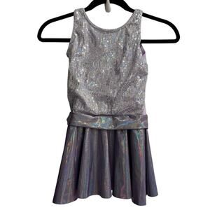 Revolution Dancewear Costume Skating Size 4 Purple Sequins Tank Skirt